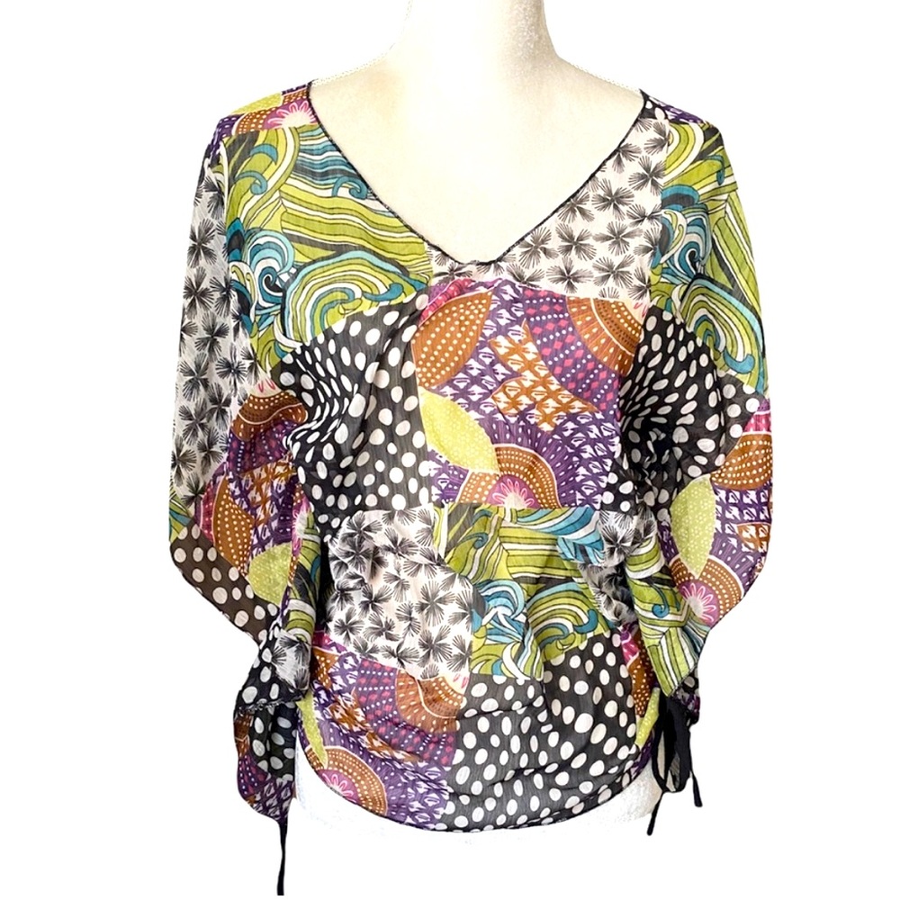 Sugar 17 Multicolored Sheer Blouse sz M 4for 20